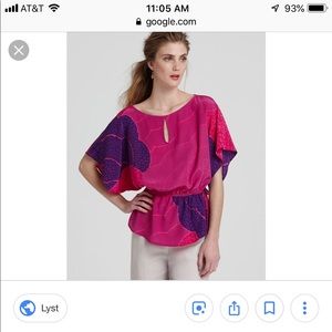 Trina Turk Darshan Jaipur Silk Top in Purple Sz P